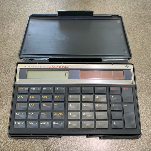 Vintage Texas Instruments TI-35 Galaxy Solar Scientific Calculator Tested Works - Picture 1 of 12